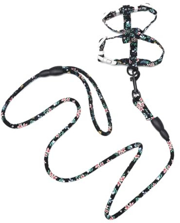 POPETPOP Katzen Geschirr Mit Baumwolle Verstellbar Für Kleine Katzen Und Kätzchen Für Im Freien Schwarz