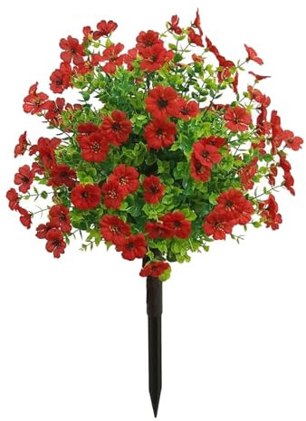 Alberi artificiali in legno di bosso topiaria con fiori per piante da esterno con terra arbusti verdi finti piante finte per porta d'ingresso, giardino, cortile, veranda, patio, decorazione fiori di