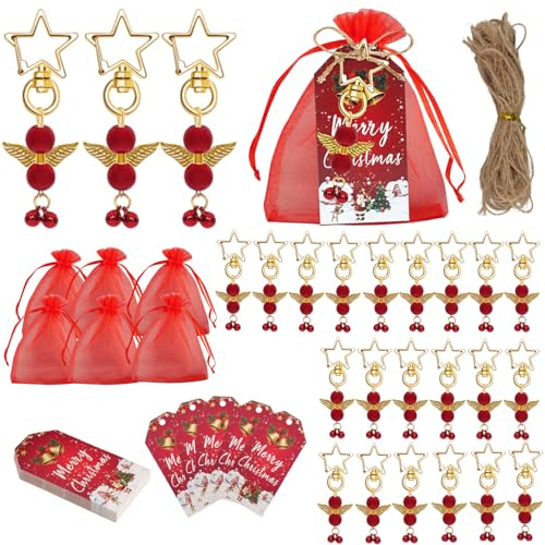 KiKiHong Schutzengel Schlüsselanhänger 24 Stück Weihnachten Schutzengel Anhänger Geschenk Taufe Weihnachtsdekoration für Erntedankfest Heiligabend Weihnachten Geburtstag