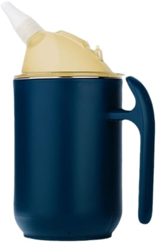 Beakers for Elderly 400ml Spill Proof Adult Sippy Cup with Straw 3-in-1 Dysphagia Cups with Handle for Elderly Disabled Patient Maternity Kids