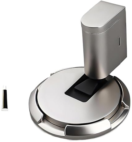 Livoravoli Magnetic Door Stop, Heavy Duty Stainless Steel Door Catch Wedge, Adjustable No Drilling Floor Doorstop, Mounted or Self Adhesive Metal Door Stoppers for Floor Bathroom Doorstop (Silver)