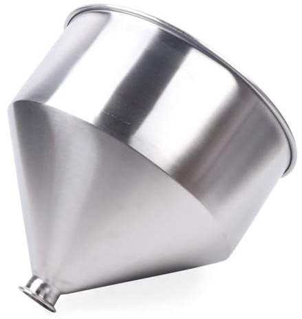 AZMANI Tolva para Máquina de Llenado de Acero Inoxidable 304 Grado Alimenticio, Embudo Industrial para Líquidos y Pastas de 10L 30L 50L, Salida de 50,5mm 64mm para Envasado de Salsas Aceites y Cremas