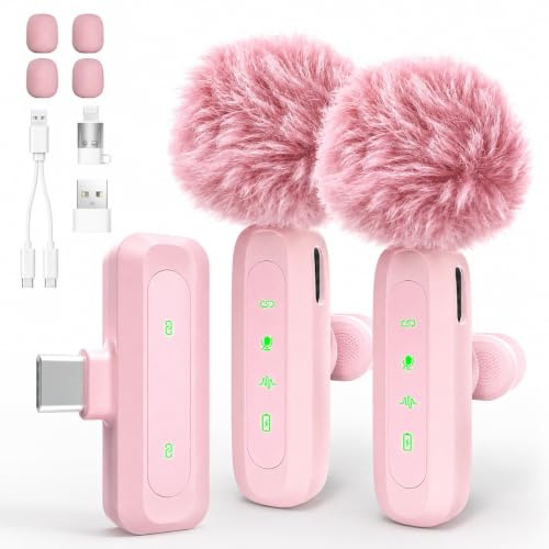 kinmaizi Mini microfono lavalier wireless per iPhone, iPad, dispositivi iOS, microfono da bavero con riduzione del rumore per registrazione, microfono a clip, per video, YouTube, Tiktok, podcast