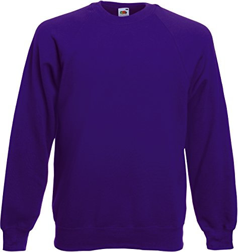 Fruit of the Loom Womens Mens Long Sleeve Sweat Jacket - purple - Large
