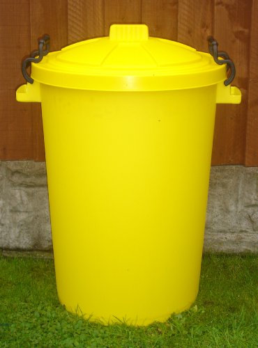 Keto Plastics 80/85 Litre Yellow Garden/House/Storage Dustbin/Bin (Made In U.K)