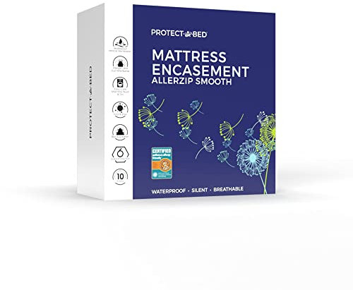 Protect-A-Bed, Allerzip Matratzenüberzug, 27,9 cm – 45,7 cm Höhe, wasserdicht, mit Reißverschluss, 6-seitig, Queen-Size-Bett