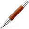 Faber-Castell 148202 - Füllfederhalter e-motion Holz/Chrom, Feder: EF, inklusive Geschenkverpackung, Schaftfarbe: braun/silber