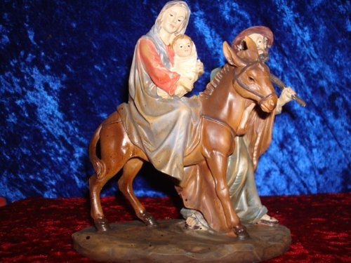 Hl. Familie auf der Flucht,12 cm handbemalt