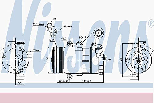 NISSENS 89307 Compressore aria condizionata Compressore Aria Condizionata Compressore clima Compressore condizionatore