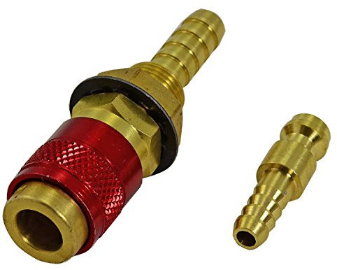 RIVERWELD Raccord Rapide Argon pour Tuyau de Soudage TIG/MIG - Connecteur Gaz Étanche avec Sécurité - Compatible Torches de Soudage pour SR WP 17 18 26 Torche de soudage TIG Couleur rouge