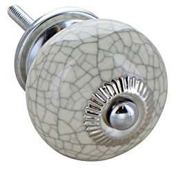 G Decor Türknauf 4506, rund, Keramik, Rissoptik, für Schrank und Schublade, Shabby-Chic, Beige