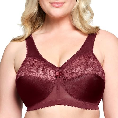 Women's Plus Size MagicLift Original Support Bra Wirefree #1000 Burgundy
