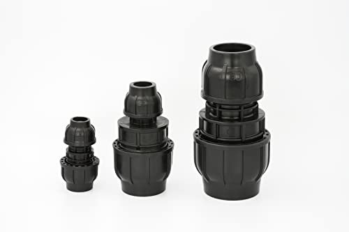Stabilo-Sanitaer PE Rohr Verschraubung 40 x 25 mm Kupplung Muffe Klemmverbinder Klemmverschraubung Fitting Verbinder