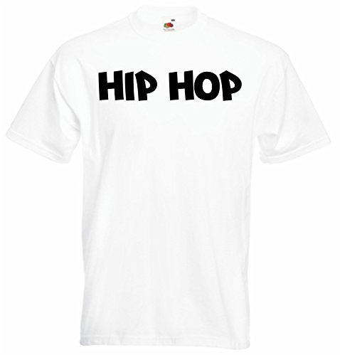 T-Shirt - Herren - weiß - XL - Hip Hop Musik Gangsta Style Rap Ghetto - Bedruckt - lustig witzige Motive - Fasching Party Fun Sport
