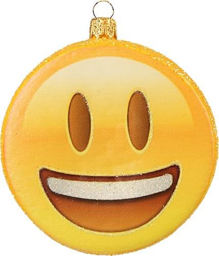 Unbekannt Christbaumschmuck 7,5cm Glas Grinsendes Gesicht mit großen Augen Weihnachtsschmuck Christbaumkugeln