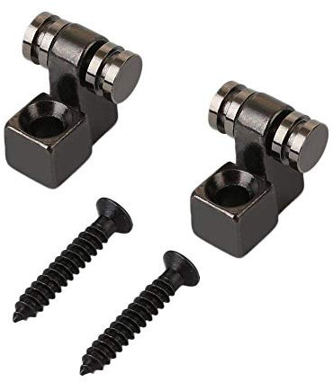 RuiLing 1 Pair Black Electric Guitar Roller String Tree Retainer,Bass String Guides with Screws Electric Guitar Accessories