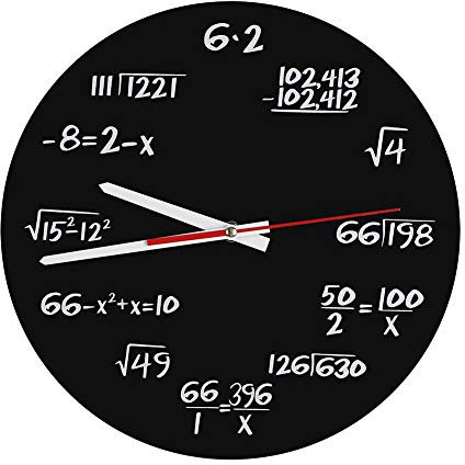 Hztyyier Mathematik Wanduhr Kreative Mathematische Formel Wanduhr für Büro Haus Dekoration Lehrer Studenten