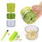 HOTLIKE Knoblauchpresse, 3Pcs Set Knoblauchschneider mit Silikon Knoblauchschäler & Reinigungsbürste, Garlic Press, Küchenhilfe Leicht zu Reinigen, Mühelos Pressen Sie Knoblauch, Ingwer, Nüsse (Grün)