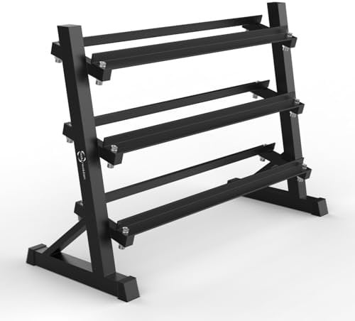 Body Revolution Heavy Duty Dumbbell Rack - Home Gym A Frame Dumbbell Storage Stand (3 Tier Wide)