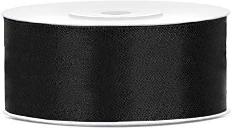 25 Meter Satinband Schwarz 38mm schwarzes Schleifenband Satin Dekoband Schwarzes Geschenkband Deko Band Deko Trauer Hochzeit Schleifenband