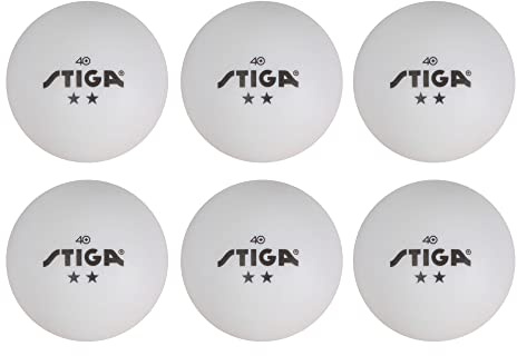 STIGA 6 Pack 2-Star Ping Pong Balls - ITTF Regulation Size & Weight - ABS Materials - Perfect for Family Play