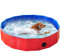 Piscina Plegable para Perros Gatos Bañera Portátil para Mascotas Plegable PVC Antideslizante y Resistente (120 * 30CM-Rojo)