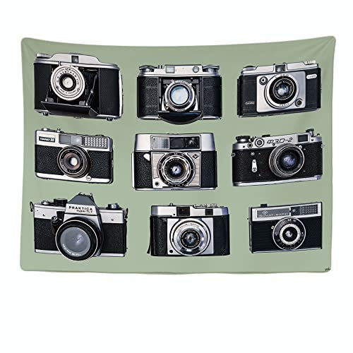 Ulticool - Vintage Kamera Vintage Schwarz Weiß - Wandteppich - 200 x 150 cm - Großer Wandteppich - Wandkunst Poster Leinwand - Zubehör Tapestry für Kinderzimmer