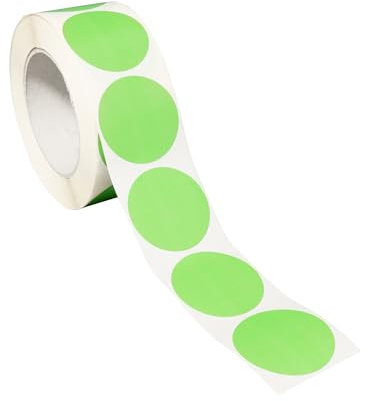 SPRINTIS Klebepunkte 40 mm, hellgrün, 1000 Stück Markierungspunkte selbstklebend auf Rolle, Punkte Aufkleber aus Papier für Büro und Lager