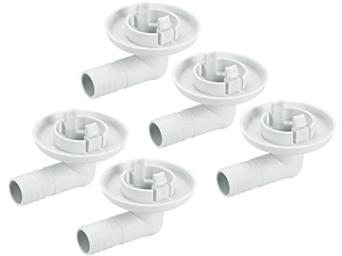 sourcing map Aire Acondicionado Drenaje Manguera Conector 23mm 30mm Tubo Codo Conexión Reemplazo Pieza Accesorios para Mini-Split Ventana AC, Beige Paquete de 5