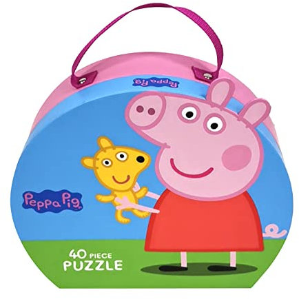 Barbo Toys - Peppa Wutz Kofferpuzzle Teddybär – 40 Teile Puzzle für Kinder ab 3 Jahre – Puzzle im Koffer mit Peppa und ihrem Teddybär- Puzzle ab 3 - Spielzeug