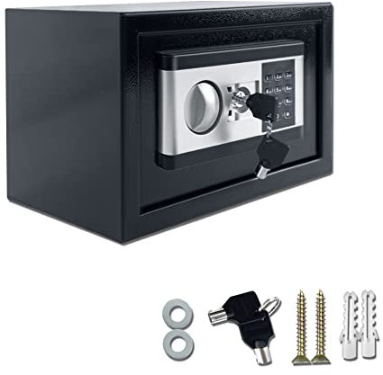 Froadp 12L Einwurftresore Elektronischer Tresor Safe Cabinet 31x20x20cm Möbeltresor mit Schlüssel Wandmontage Hotelsafes Passwort Sicherheitsbox Mini Wandtresor Schlitzsafes für Zuhause Wertsachen