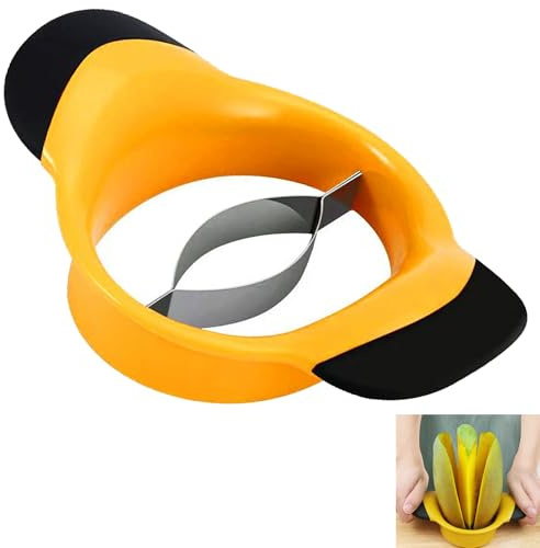 Pwireless Mango Slicer Peeler Cutter Splitter Pitter Divider with Stainless Tteel Blade Removal Tool Anti-skid Handle Super Large Mango Kernel Remover