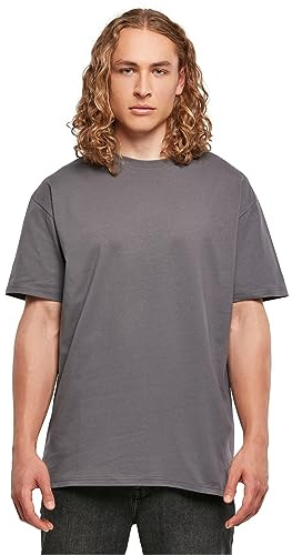 Build Your Brand Herren T-Shirt Heavy Oversize Tee, Basic T-Shirt für Männer, Oversized Fit, Baumwolle, L, Darkgrey