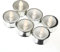 LED Teelichter - warmweiße flackernde Flamme - Batteriebetrieb - D: 3,8cm - 6er Set - glänzend lackiert LED Kerze (silber)