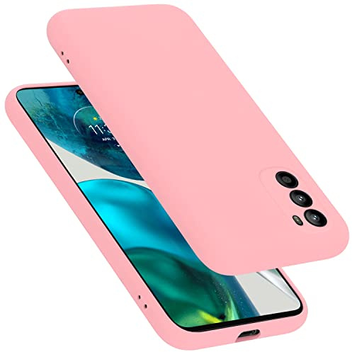 Cadorabo Hülle kompatibel mit Motorola Moto G52 4G / G82 5G Hülle Silikon Handyhülle für Moto G52 4G / G82 5G Case aus flüssigem Silikon- Kratzfeste und stoßfeste dünne TPU Schutzhülle - Liquid PINK