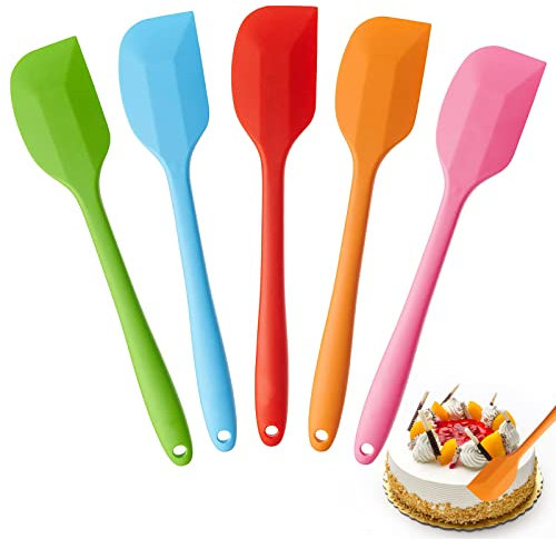 5 Pezzi Spatole In Silicone, Leccapentole Silicone con Anima In Metallo, 260℃ Resistente Al Calore Antiaderentespatole Silicone Cucina, Spatola In Silicone per Dolci Per Cucinare E Cuocere Al Forno
