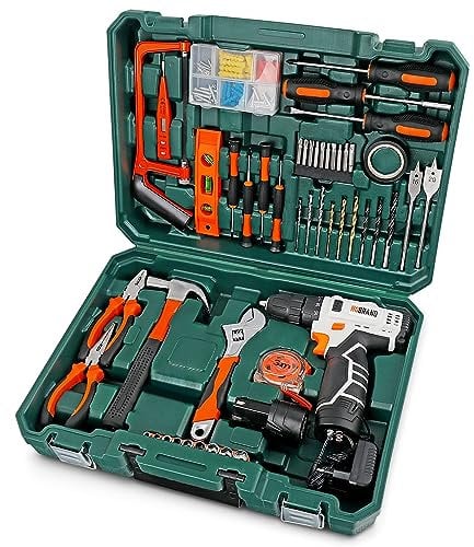 Hi-Spec 108pc Complete Hand Tool Kit Set with Cordless Screwdriver & Drill – Practical Toolbox for Home Repairs, DIY Projects, Maintenance, Renovations, Fixes & Everyday Use