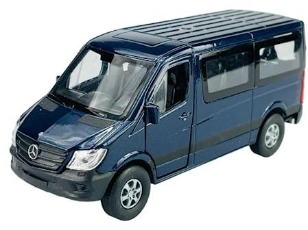 Welly Mercedes-Benz Sprinter Traveliner Blau 1/34-1/39 Metal Modell Auto Die Cast Neu im Kasten