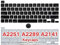 WARWOLFTEAM Ersatz-Tastatur-Tastenkappen, komplettes Set von US-Ersatz-Tastenkappen für MacBook Pro A2251 A2289 A2141 2019 2020 Jahr 13 Zoll / 16 Zoll mit Entfernungswerkzeug
