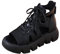 AaaozKjie Botines mujer con suela gruesa para mujer. Parte inferior retro suave con sandalias huecas y altas con cordones botas botas mujer invierno mujer, Negro , 38 EU