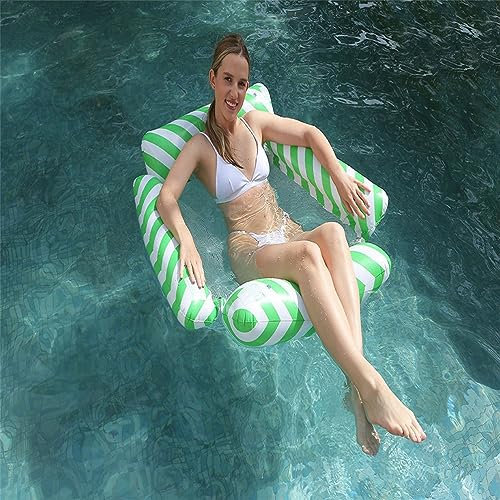 Wanym Luftmatratze Pool Wasserhängematte Erwachsene, Luftmatratze Netz Wasserliege, Wasserspielzeug Pool Zubehör, Luftmatratze Schwimmende, Float Lounge Chair Sitz für Kinder und Erwachsene,D
