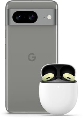 Google Pixel 8 – Unlocked Android Smartphone with Advanced Camera, 24-Hour Battery and Powerful Security – Hazel, 128GB + Pixel Buds Pro Wireless Earbuds - Lemongrass