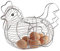 Cestino per Uova in Filo di Pollo con Manico, Cesto Portauova a Forma di Pollo in Filo Metallico Estetico, Cestino per Uova di Gallina, Cestini Portaoggetti Decorativi da Cucina