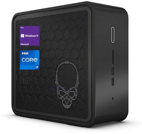 Intel NUC 9 Business Mini PC Desktop, Core i7-9750H, 16GB RAM, 512GB SSD, HDMI, RJ-45, lettore di schede SD, Thunderbolt, Wi-Fi 6, Windows 11 Pro, nero, NUC9QN