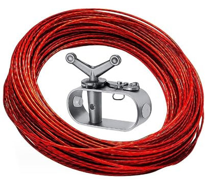 Tensor Cable Alambre Bogoro Cable Acero Inoxidable Kit Tensor Cable Acero Tensor Alambre Fuerte para Colgar Luces, Toldos, Tendedero (21m Lang, Φ2mm)