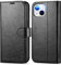TUCCH Case for iPhone 13 Wallet Case, Kickstand [RFID Blocking] 4 Card Slots Protective TPU Case, PU Leather Magnetic Shockproof Flip Foldable Cover Compatible with iPhone 13 6.1 2021, Textured Black