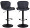 Nusetx Tabouret de Bar, Lot de 2, Chaise de Bar, Reglable en Hauteur, avec Dossier et Repose-Pieds, Chaise Haute Cuisine pour Salle à Manger, Salon, Bistro, Noir