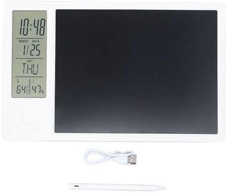 Elektronisches Kalender-Schreibbrett mit Notizblock, LCD-Display, Papiersparend, Multifunktionales, Leichtes Digitales Tablet für das Büro (White)