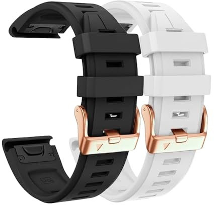 ANNESA 20mm Silicone Sport Loop Watch Band Replacement for Garmin Fenix 7S, 6S, 5S, D2 Delta S Smartwatches (White+black)
