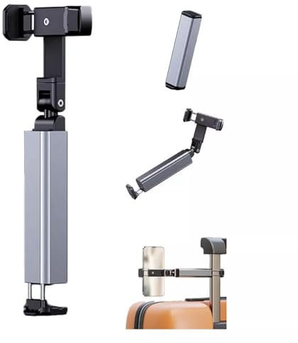 KAGYOKU Portable Airplane Phone Holder for Desk and Tray Table, with 360 Degree Rotation - Perfect Travel Accessory for Train or Plane (Silver)